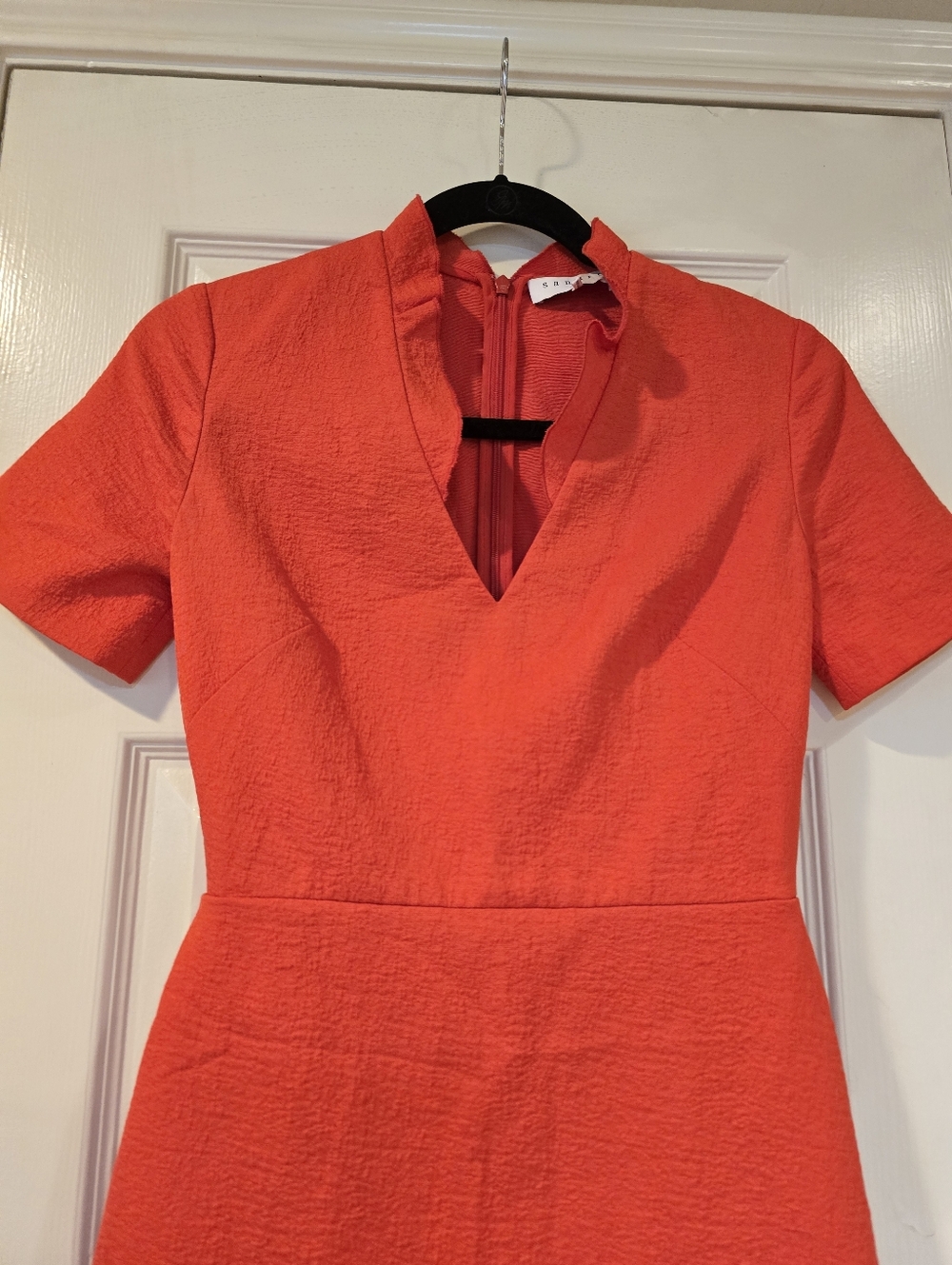 SANDRO Paris Mini Dress Red Short Sleeve - Picture 2 of 7